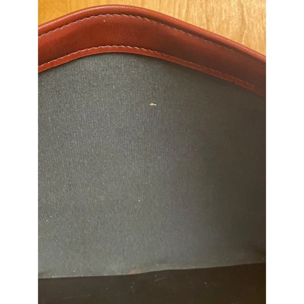 Hazel Portfolio Burgundy Vintage Faux Leather Document Case Hinged 16.5